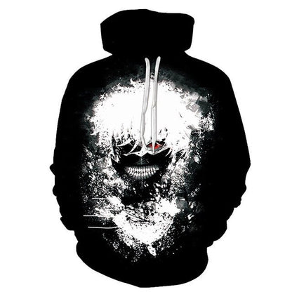 Men/women Tracksuits Tops Print  Hooded Anime Tokyo Ghoul Kaneki Ken 3D Hoodies Thin Autumn Sweatshirts-13