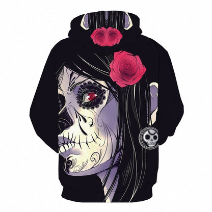Men Anime Horror Flower  3d Print Hoodie-1